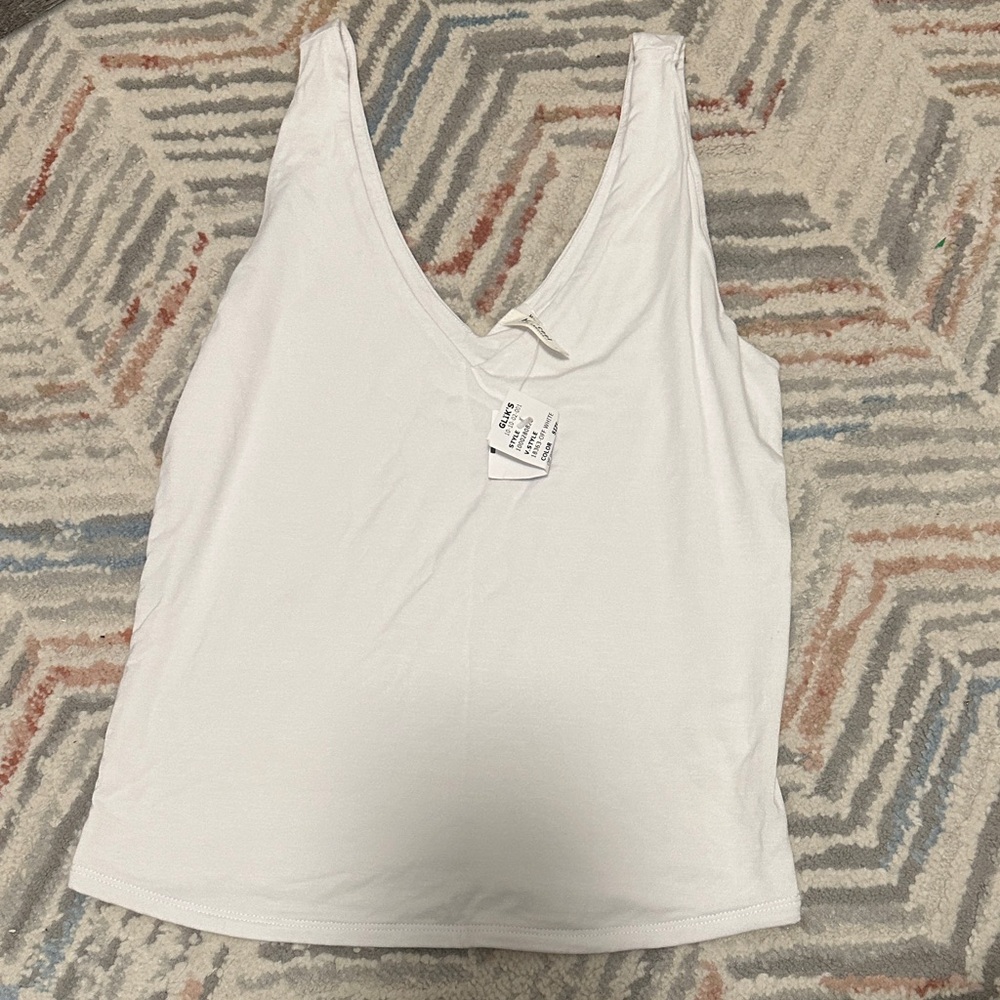 Elegant White V-Neck Tank Top